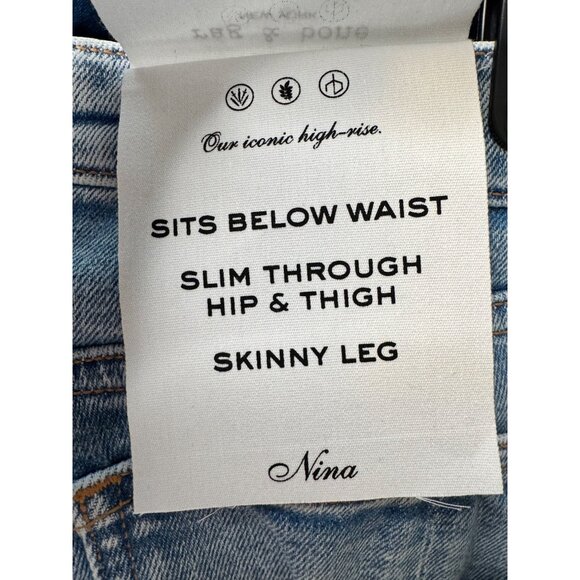 Rag Bone Nina High Rise Ankle Crop Size 30 Jeans Ankle Skinny NWT Wells Holes $2 - Picture 6 of 11